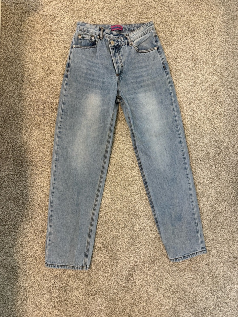 Edikted Women's Straight Leg Jeans in Light Blue Wash